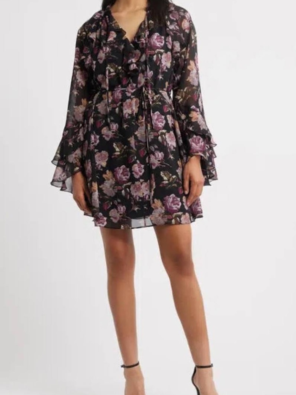 Sam Edelman Black Floral Mini Dress - NWOT - Size 8